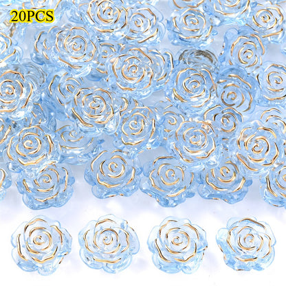 Transparent Camellia Flower Acrylic Beads