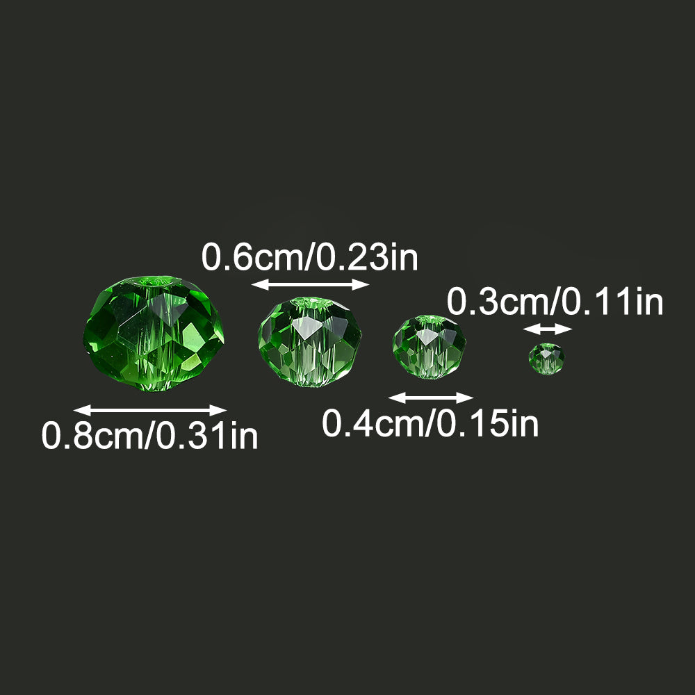 Green Faceted Glass Rhinestone Beads