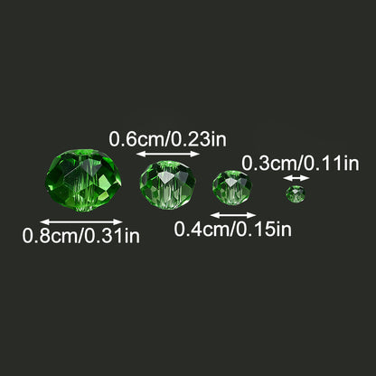 Green Faceted Glass Rhinestone Beads