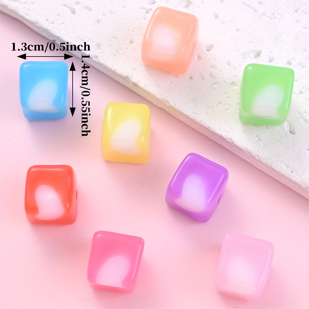 Heart Shape Square Acrylic Beads