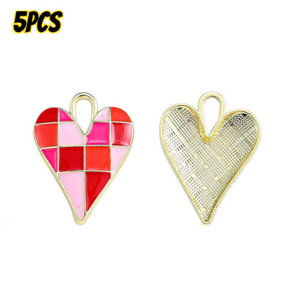 Alloy Enamel Big Heart Charms