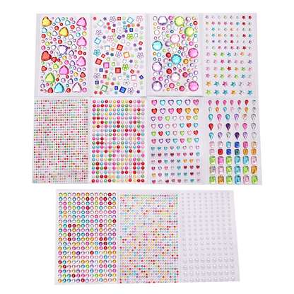 Acrylic Rhinestone Rainbow Self-Adhesive Stickers