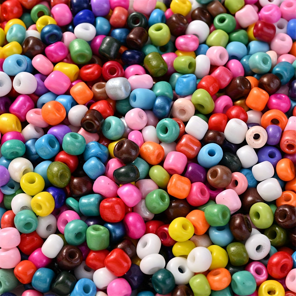 50g/pack 4mm Colorful Glass Seed Beads