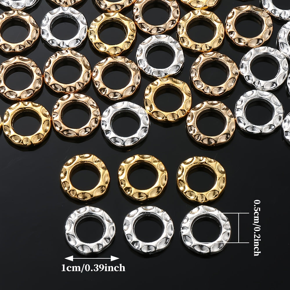 30PCS 10mm Gold-Tone Round Frame Spacer Bead Set