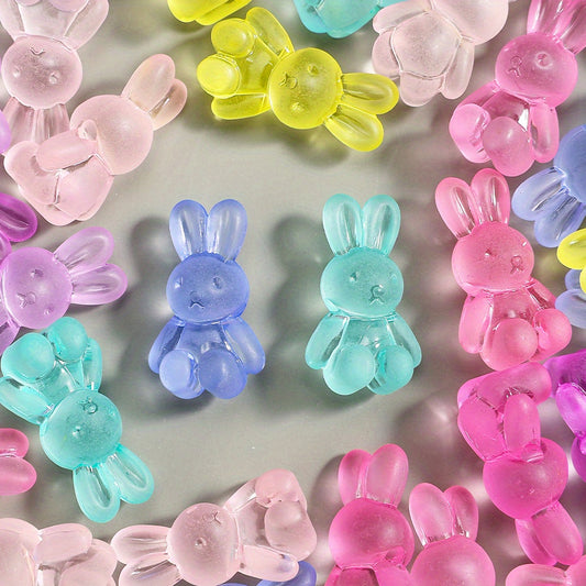 30pcs 24x14mm Frosted Bunny Acrylic Beads