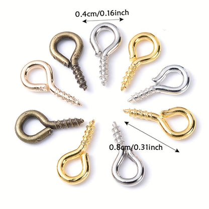 100PCS 4×8mm Mini Metal Eye Pins for Jewelry Making