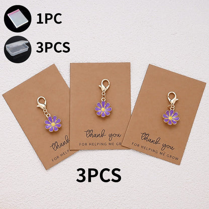 Alloy Flower Keychain Set