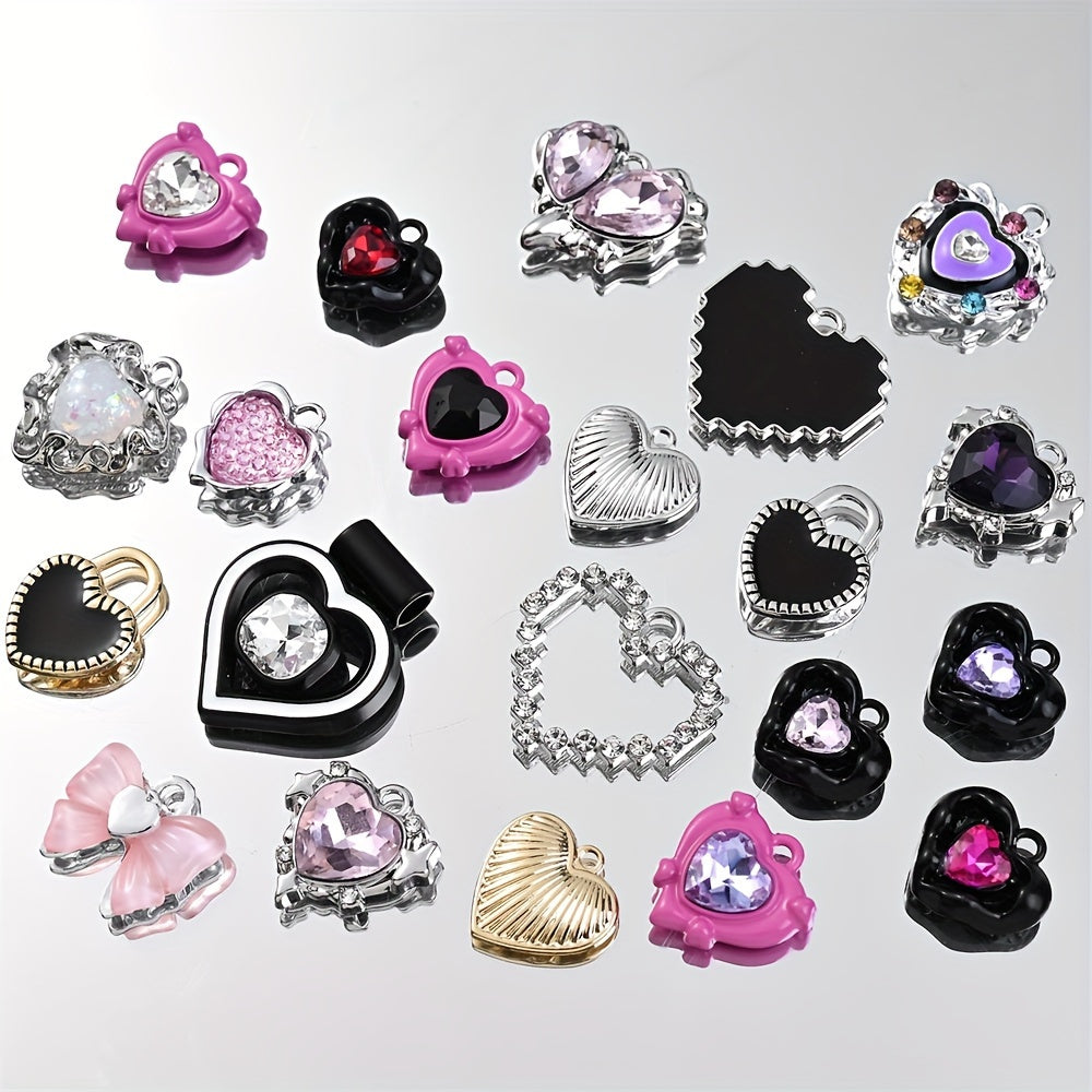 Heart Rhinestone Pendant Set