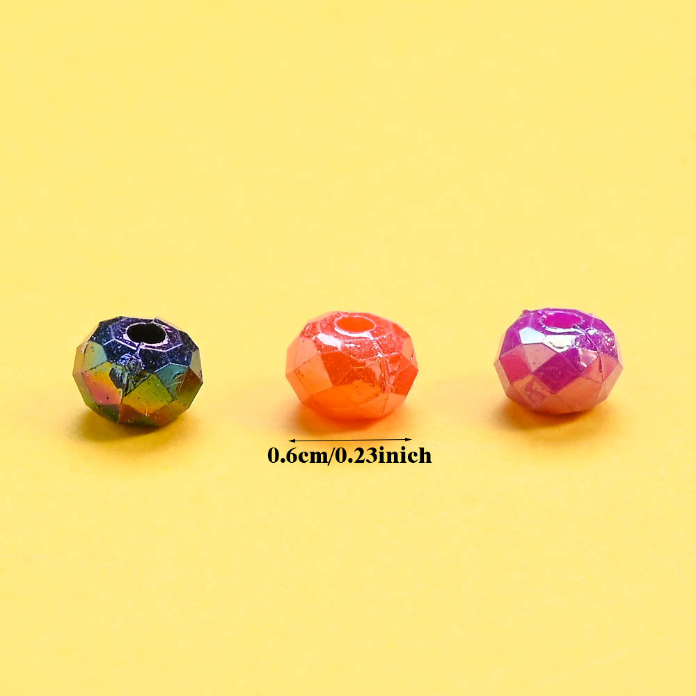 500pcs 6mm Halloween Faceted Acrylic Rondelle Beads