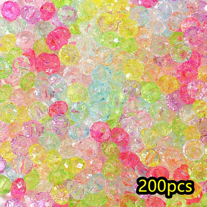 200pcs 8mm Summer Color Transparent Acrylic Beads