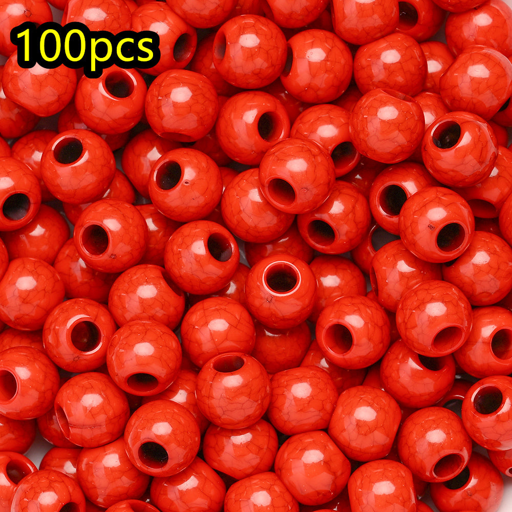 100pcs/set Imitation Stone Crack Round Beads