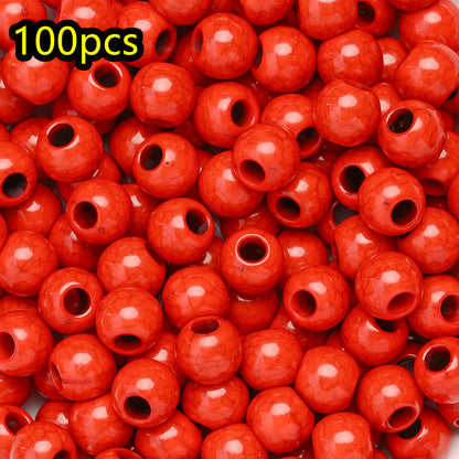 100pcs/set Imitation Stone Crack Round Beads