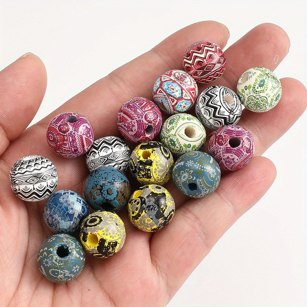10pcs 16mm Vintage Wooden Round Beads