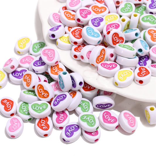 Colorful Heart Love Letter Beads