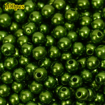 100pcs Random Colorful 8mm Round Acrylic Spacer Beads