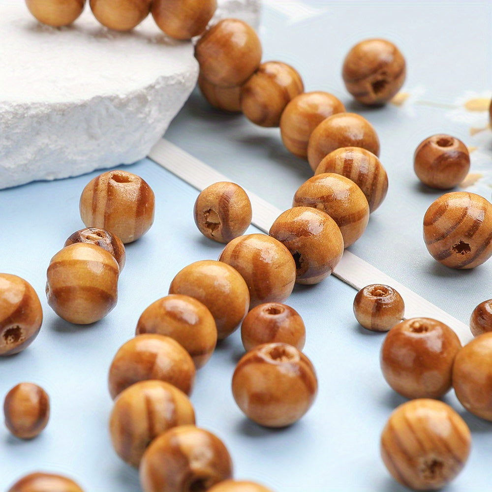 100/200/300pcs 6mm/8mm/10mm Peach Wood Round Beads