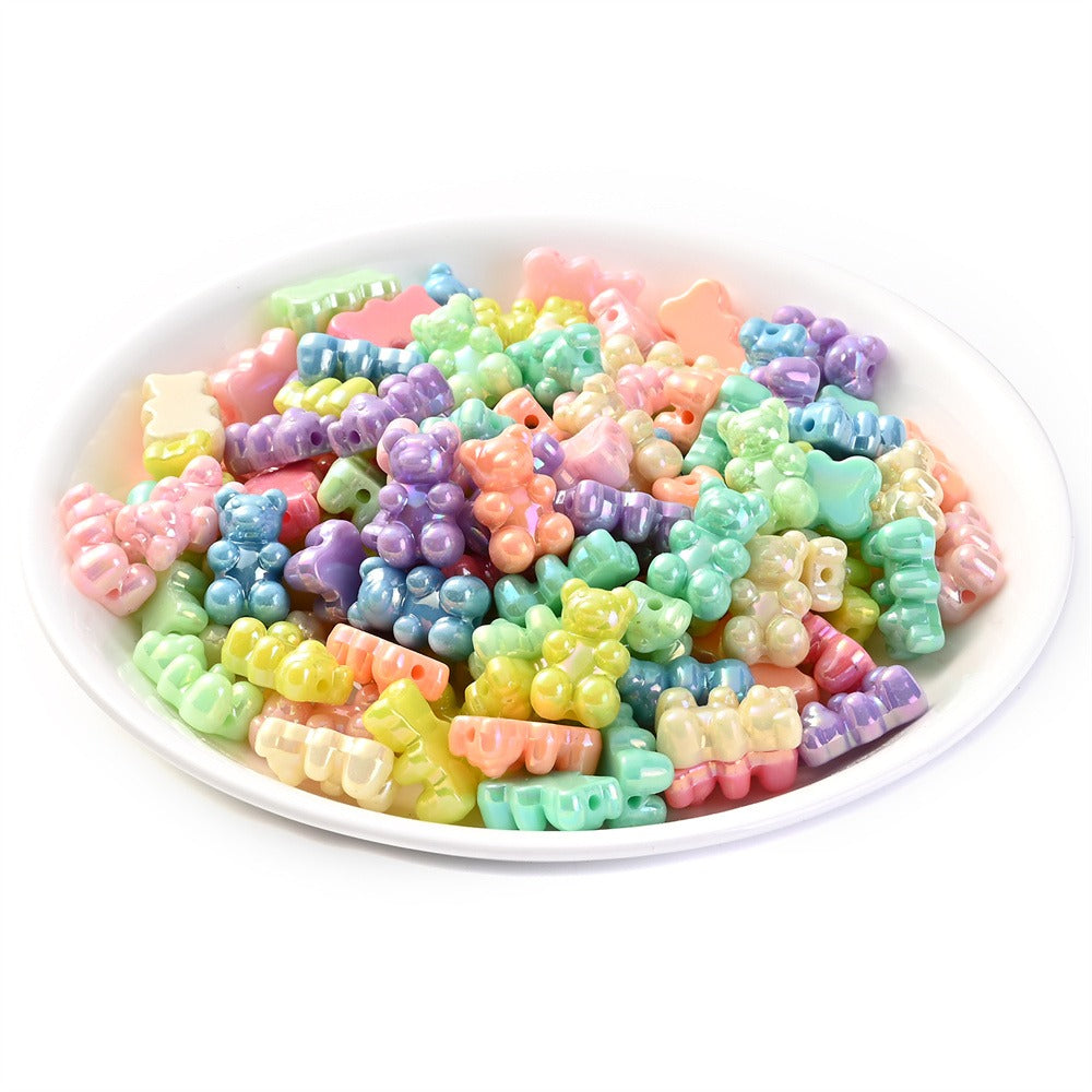 500-Piece 18x11 mm Transparent Gummy Bear Acrylic Beads
