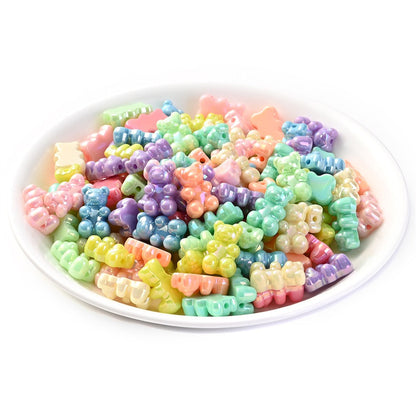500-Piece 18x11 mm Transparent Gummy Bear Acrylic Beads