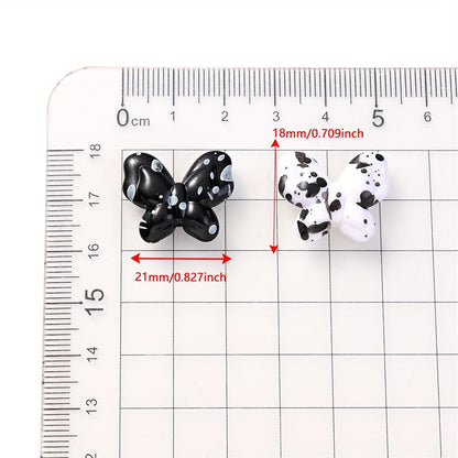 Black and White Butterfly Acrylic Beads
