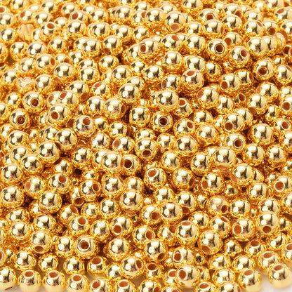 300pcs 3mm Golden Silvery Acrylic Round Spacer Beads