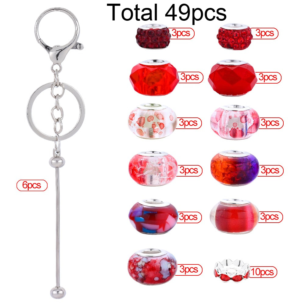 Silver Beaded Keychain Making Kit