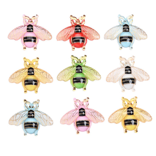 Colorful Acrylic Bee Flatback Rhinestone Charm Pendants