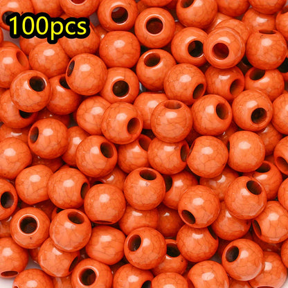 100pcs/set Imitation Stone Crack Round Beads
