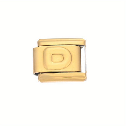Golden Alphabet Alloy Bracelet Module