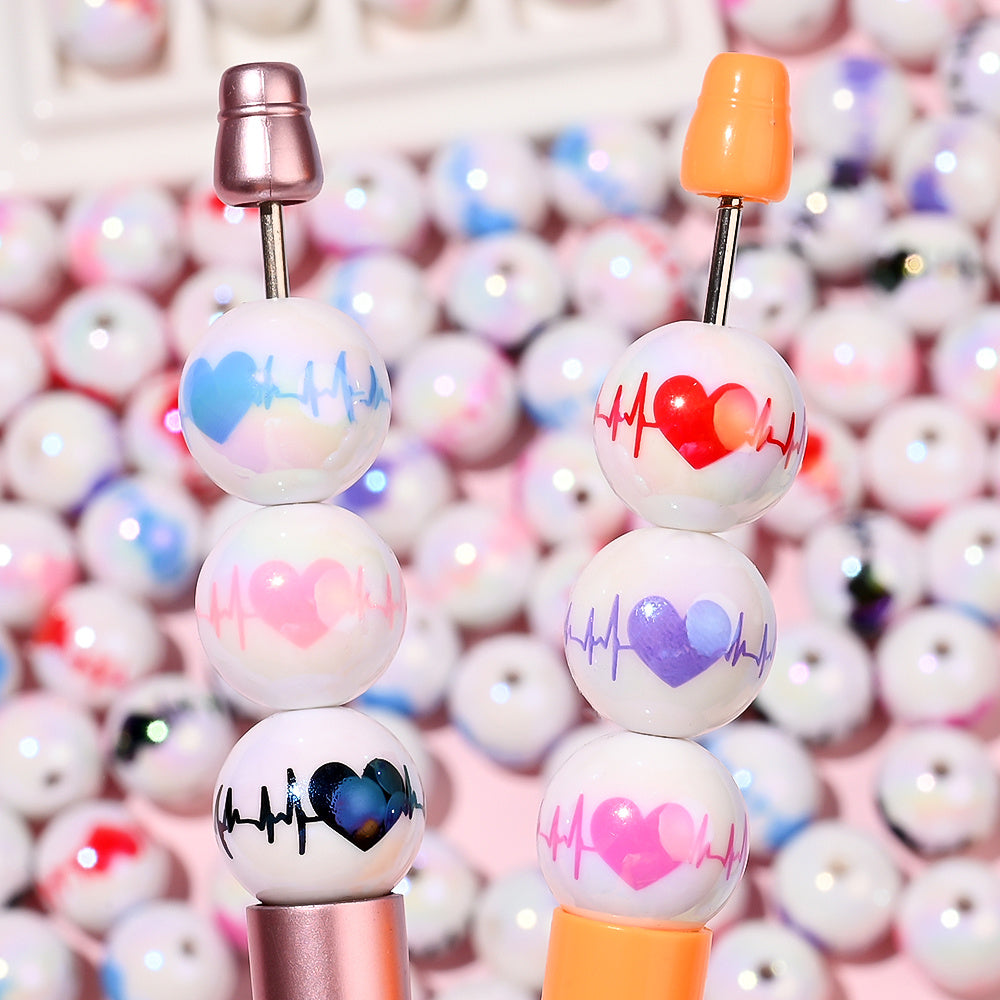 Colorful Heart Acrylic Beads
