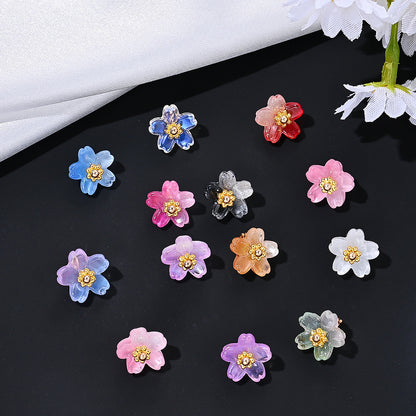 20pcs 10mm Colorful Gradient Glass Flower Beads