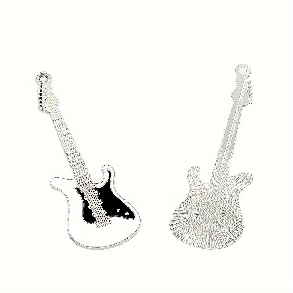 2PCS 7.4×2.6cm Antique Guitar Alloy Pendant Set