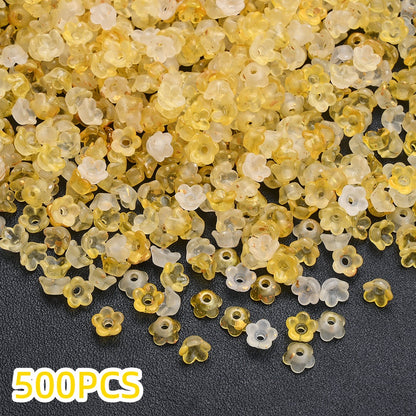 500pcs 3x6mm Lily of the Valley Acrylic Flower Cap Beads