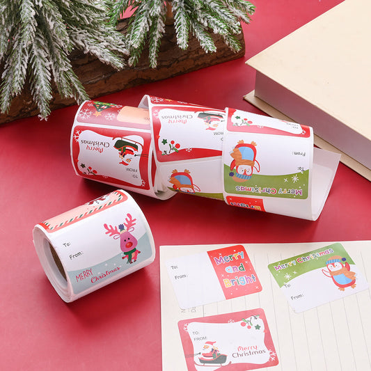 200PCS Christmas Gift Tag Sticker Set - 7 Assorted Styles