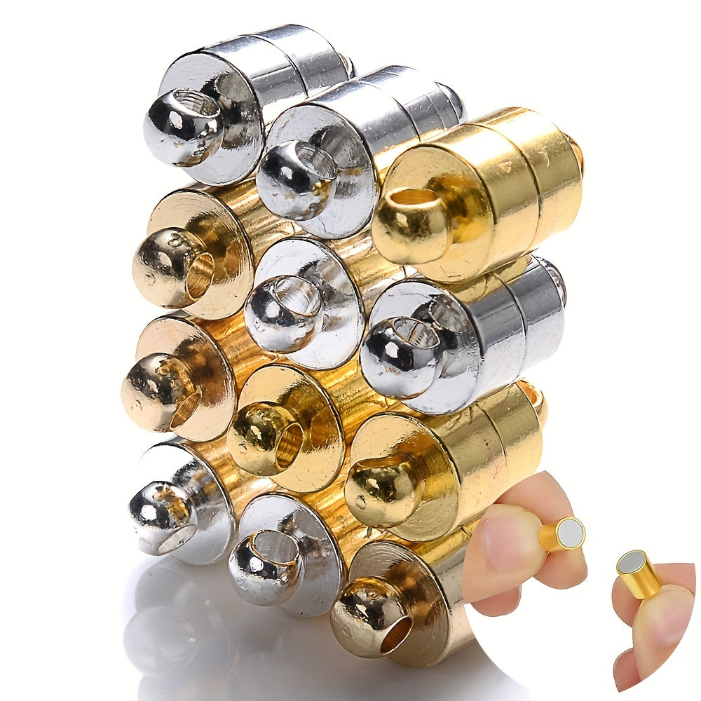 5Pairs Round Alloy Magnetic Clasps