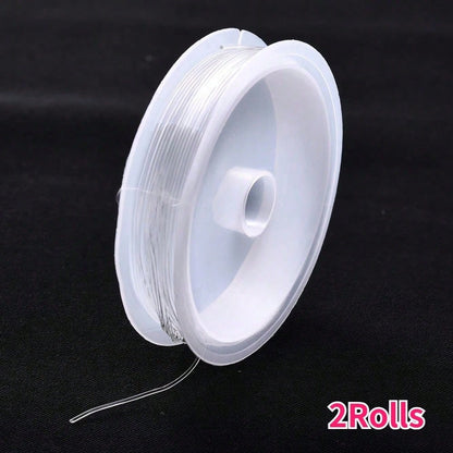 2PCS Transparent Crystal Elastic Beading Cord Set