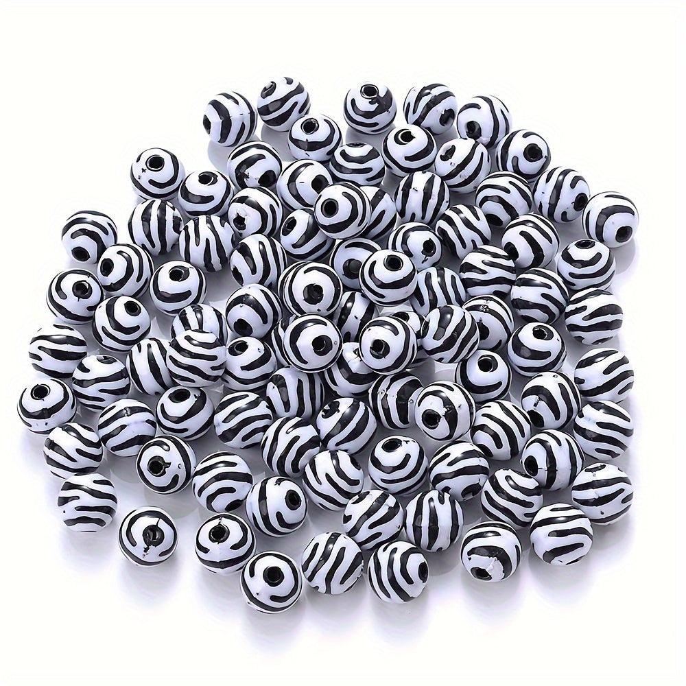 Zebra Stripe Acrylic Beads