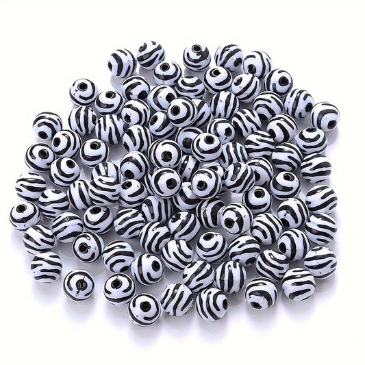 Zebra Stripe Acrylic Beads