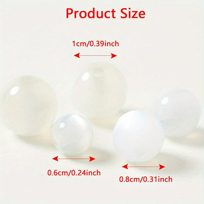 White Acrylic Round Beads