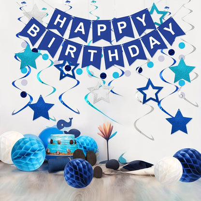 Blue Birthday Party Decoration Set