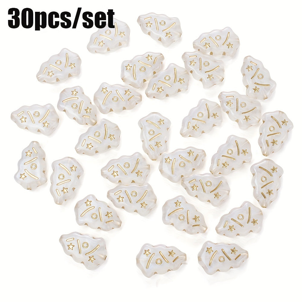 30pcs/set Shiny Christmas Tree Acrylic Beads