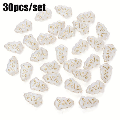 30pcs/set Shiny Christmas Tree Acrylic Beads