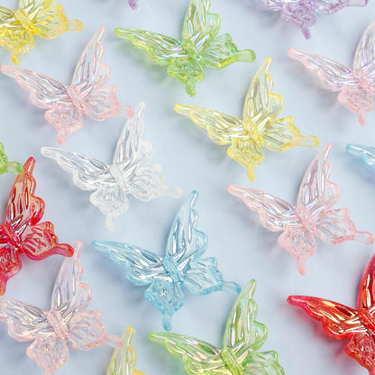 30pcs/set 25mm Transparent Butterfly Acrylic Beads