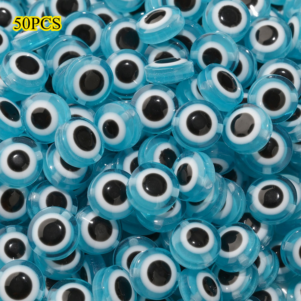 20/50pcs 6-14mm Colorful Flat Round Eye Resin Beads