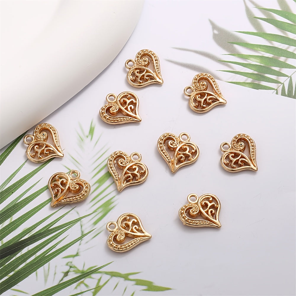 20PCS 14mm Alloy Heart Pendant Set