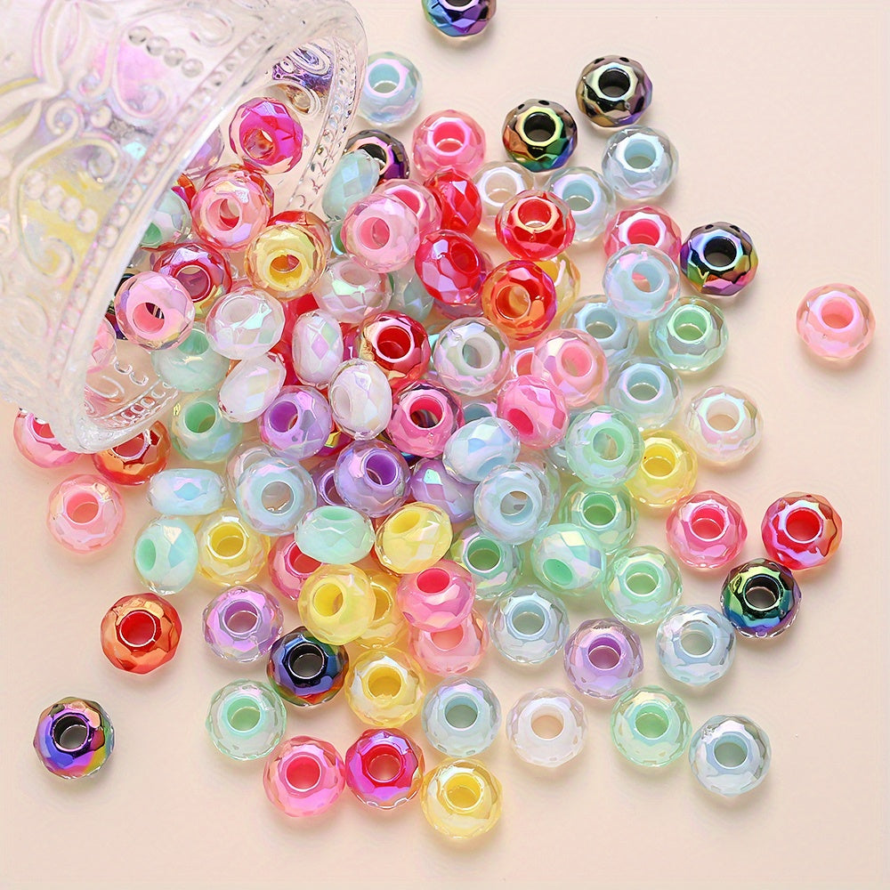 20pcs UV Plated Big Hole Acrylic Pony Beads