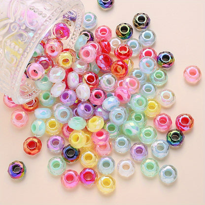 20pcs UV Plated Big Hole Acrylic Pony Beads