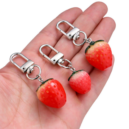 3D Strawberry Resin Pendant Charms