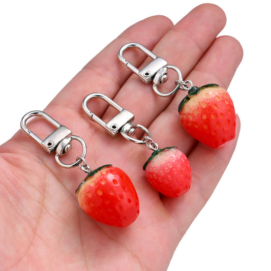 3D Strawberry Resin Pendant Charms