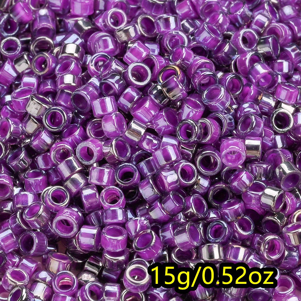 15g/bag 2mm Colorful Cylindrical Glass Seed Beads