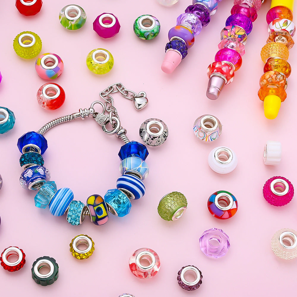Silver Beaded Keychain Making Kit